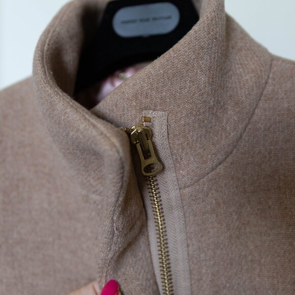 J.Crew Cocoon Coat stadium cloth wool sandstone jacket size 0 - Picture 6 of 11